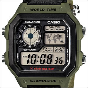 【メール便選択で送料無料】【箱なし】CASIO カシオ 腕時計 海外モデル AE-1200WHB-3B メンズ SPORTS スポーツ