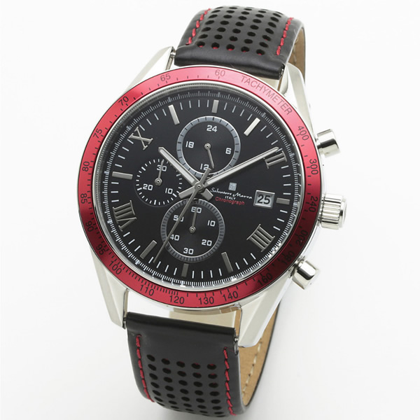 【正規品】SALVATORE MARRA サルバトーレ・マーラ 腕時計 SM19108-SSBKRD2 メンズ カジュアルクロノ クオーツ