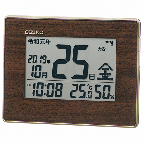 【正規品】SEIKO セイコー クロック SQ442B 電波時計 温湿度計 掛置兼用 デジタル時計
